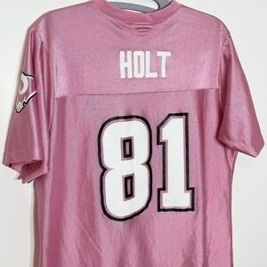 VINTAGE St Louis Rams #81 Torry Holt NFL Pink Jersey Women's Size Large